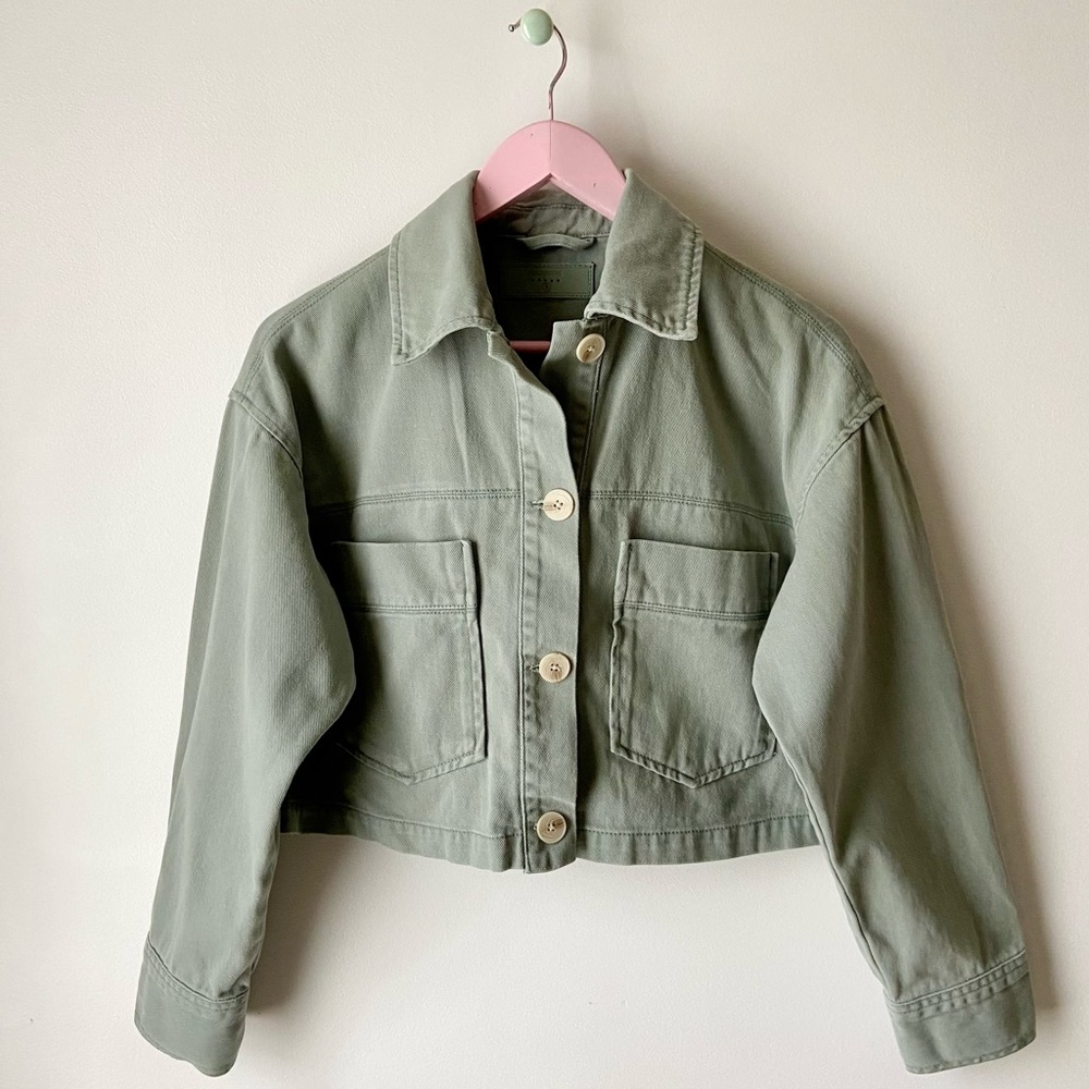 Blank NYC Sage Green Jean Jacket